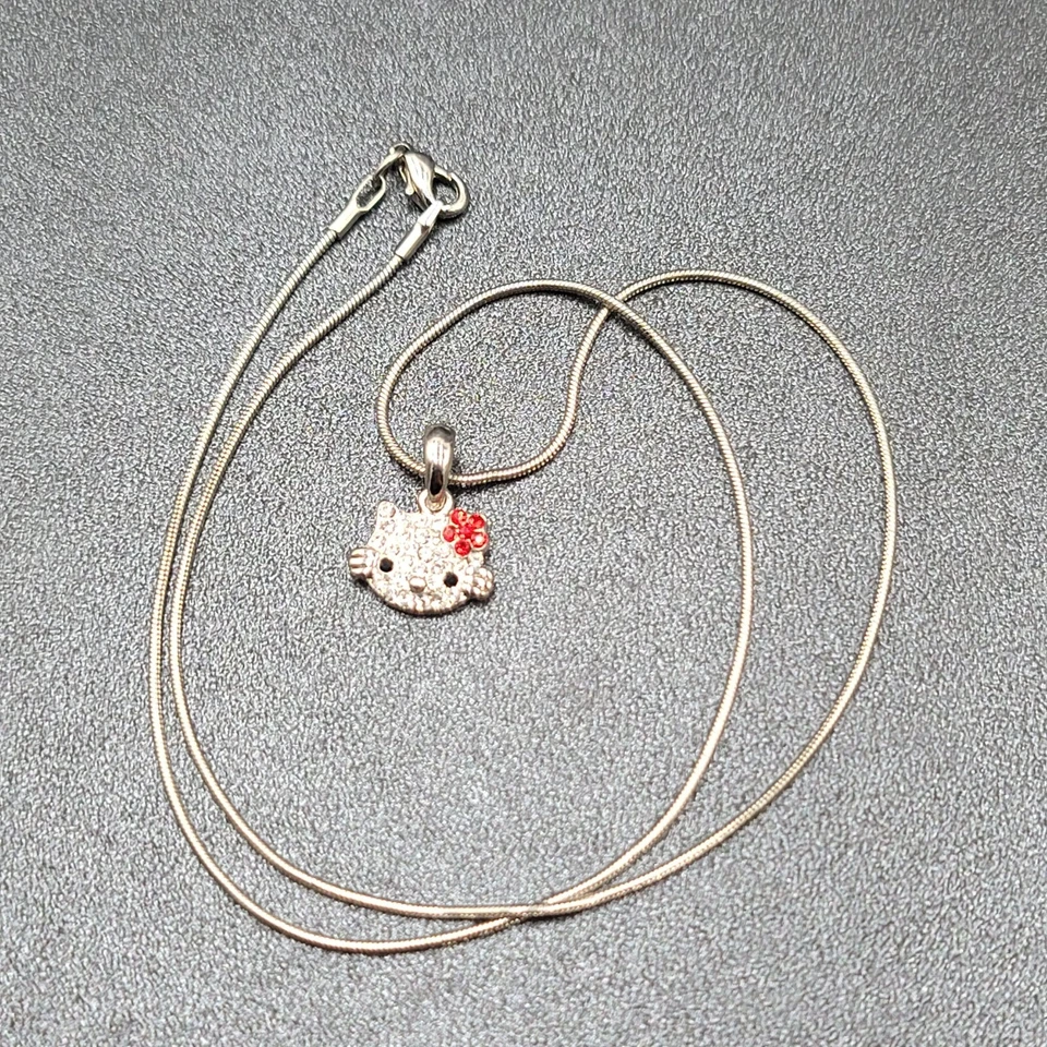 Colar pingente bonito doce Hello Kitty joias dos desenhos animados 18" - Imagem 2 de 4