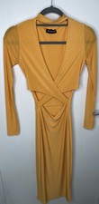 Pretty Little Thing Orange Cut Out Midi Dress Size 4-6