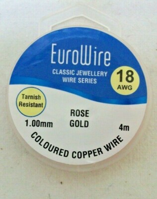 *3x1,00mm* ''ROSÉGOLD'' FARBIGER Kupfer Rund Basteldraht, anlaufgeschützt, 18 AWG, 4m