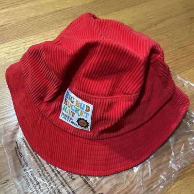 Big Bud Press Corduroy Bucket Hat Red Made In LA California USA
