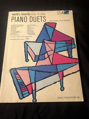 Vintage Albert Gamse World's Favorite Easy To Play Piano Duets Sheet Music 1960