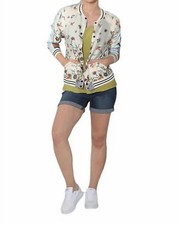 Paparazzi By Biz Throw Up What You Know Reversible Jacket In Cream Floral -
