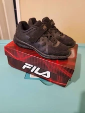 Fila Fantom 4 Strap Triple Black 1Y Kids Athletic Sneaker Shoes