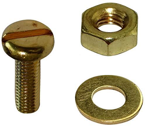 AERZETIX - Set - Bulloni x30 - Dado x30 - Rondella x30 - M3 - Ottone - (T4a)