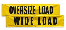 4 WIDE LOAD OVERSIZE LOAD Sign Banner 18x84 Reversible Signs Truck Trailer Van