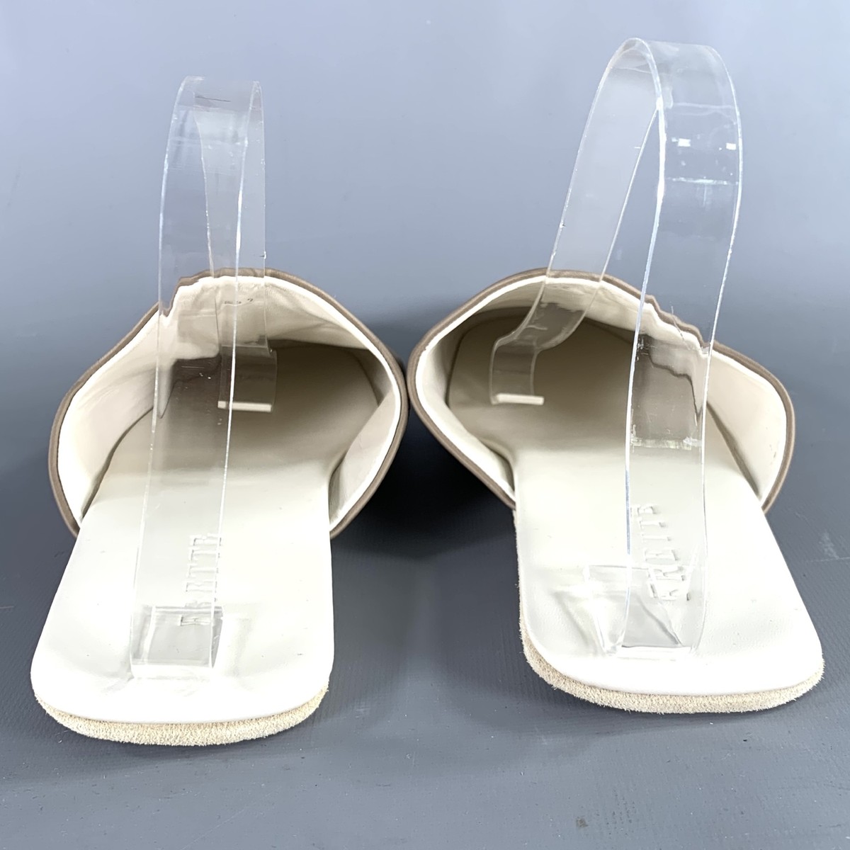 FRETTE Size 9 Grey Taupe Leather Slippers Loafers | eBay display picture 3