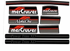 MERCRUISER  MOST COMPLETE ALPHA ONE GEN ONE W/GRAY RAMS STICKER SET
