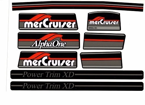 Mercruiser 2023 Neu Meisten Komplett Alpha One Gen W / Grau Rams Aufkleber Set - Bild 1 von 1