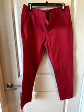 TOMMY HILFIGER Women's Red Chino Ankle Slacks Size 8