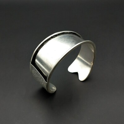 National wind chinese hand-carved miao silver DIY embed fish bracelet 1piece