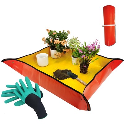 Repotting Mat for Indoor Plant Transplanting and Potting Soil Mess Control Br...