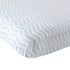 Luvable Friends Baby Boy Fitted Crib Sheet, Blue Chevron, One Size