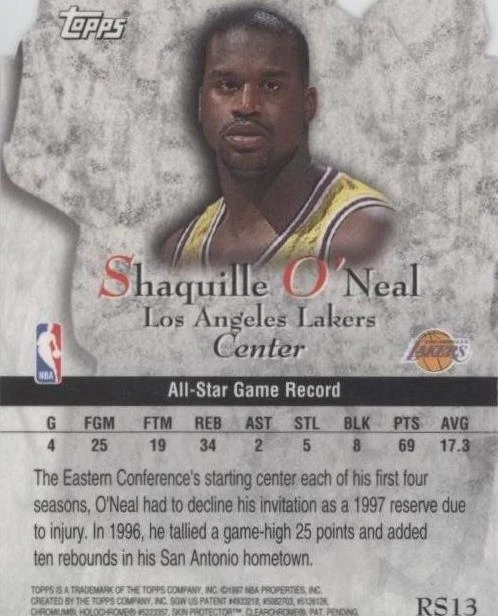 1997-98 Topps - Shaquille O'Neal #RS13