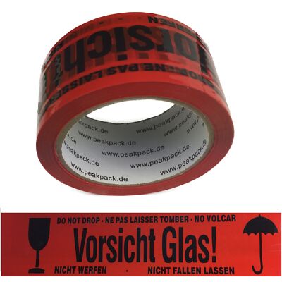 36x Vorsicht Glas 48mm x 66m Klebeband Packband  Bruchgefahr Paketklebeband