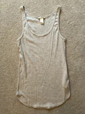 Women H&M Basic CAMI BLOUSE Tank Top Stretch Fitted Sand Beige Small S New