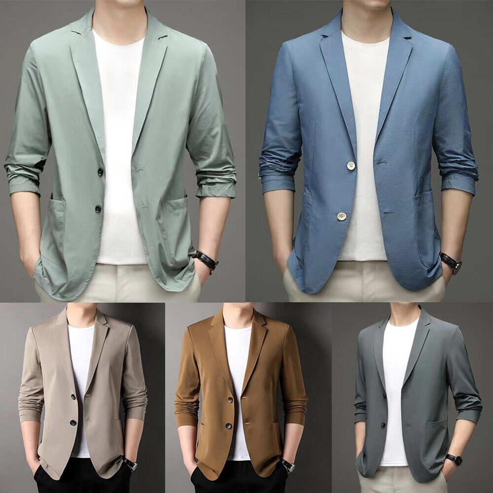 Men's Summer Lightweight Suit Jacket Ice Silk Anti-Wrinkle Men's Summer Lightweight Suit Jacket Ice Silk Anti-Wrinkle