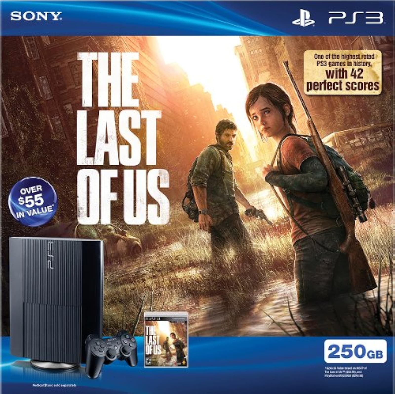 PlayStation 3 PS3 250GB Super Slim The Last of Us Bundle Very Good Condition 4Z
