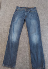Levis 514 Jeans Mens 34x31 Blue slim Straight Dark Wash Faded Cotton Tag 34x34