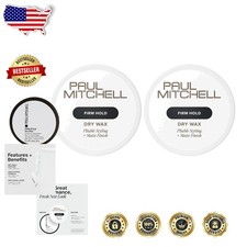 Paul Mitchell Dry Wax 2pk 1.8oz Matte Hold Pliable  Paraben Free