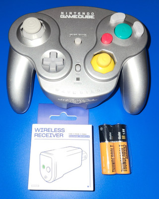 Nintendo GameCube WaveBird Wireless Controller with Receiver  Platinum  Tested
