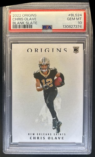 2022 Panini Origins Chris Olave Blank Slate RC Rookie #BLS-24 Saints PSA 10