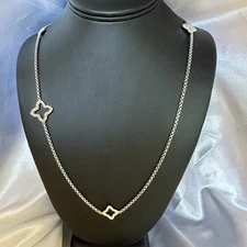 DAVID YURMAN - QUATREFOIL STERLING SILVER  2.6MM WHEAT CHAIN 36" LONG NECKLACE