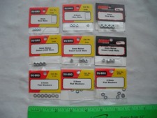 Lot of 9 Du-Bro mm Hex Nuts, Nylon Insert Lock Nuts, Flat Washers, R/C Airplane