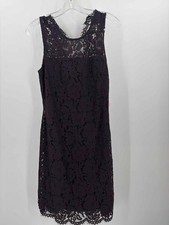 Pre-Owned Banana Republic Purple Size 2 Lace Knee Length Sleeveless Dress