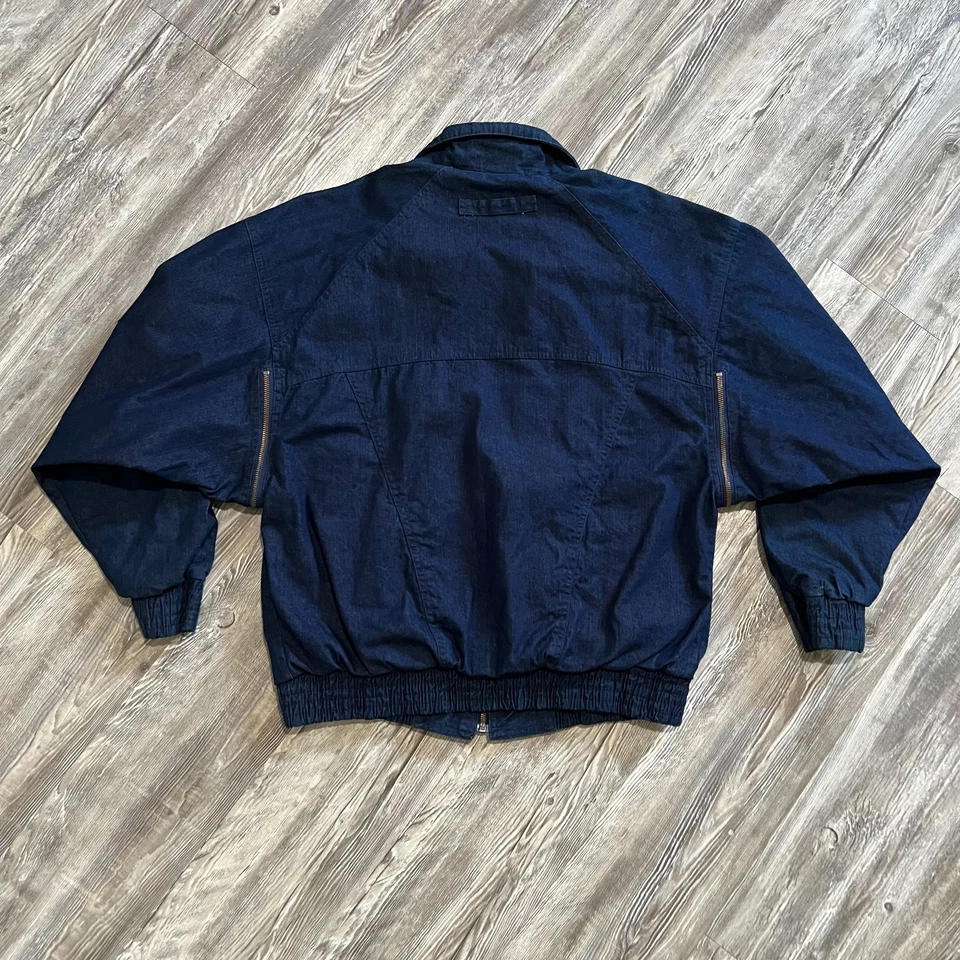 Chaqueta Bomber Nike Force Vintage Denim Para Hombre Pequeña Años 90 Cremallera Hecha en Taiwán Foto 2 de 4