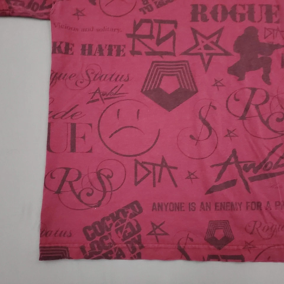 VINTAGE Rogue Status Shirt Mens Small S Short Sleeve DTA AWOL Rob Dyerdek Red * - Image 3 of 4