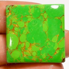 23.5 Ct AAA Stabilized Green Copper Turquoise Cabochon Loose Gemstone 25X25X4 mm