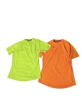 2 Xersion T-shirts Neon Green Orange Quick Dry Short Sleeve Size Small & Medium