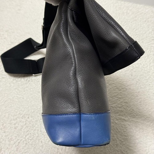 Coach Camden 2Way Messenger Bag Grain Leather Gray/Blue Used - Picture 8 of 17