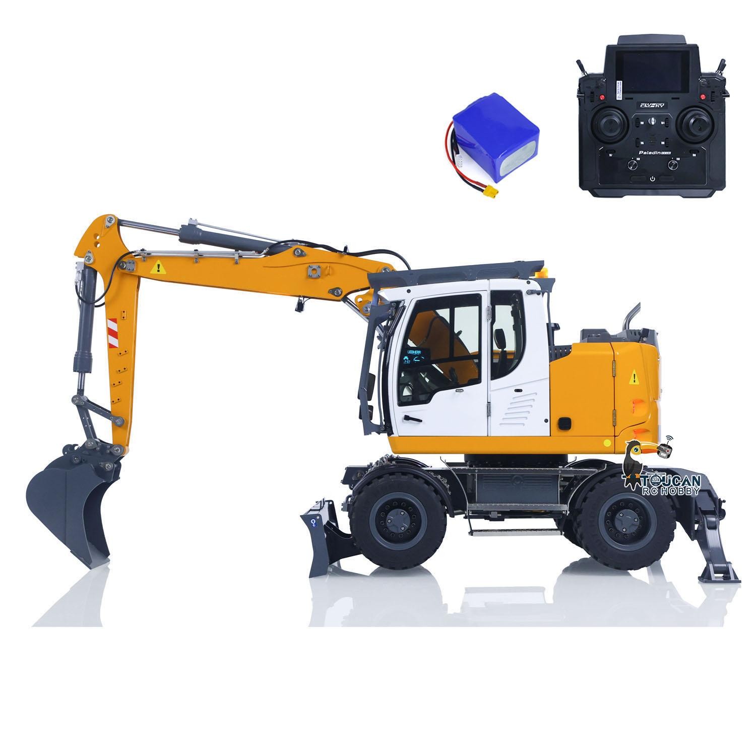 1/14 8-ways RC Hydraulic Wheeled Excavator LR914 Metal 4*4 RTR Digger Axle Lock