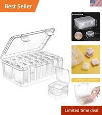 15-Piece Mini Clear Bead Storage Containers with Hinged Lid, Durable  Portable