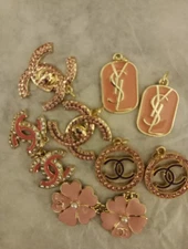 10  Pc Set  Chanel Button Charm Zipper Pull 