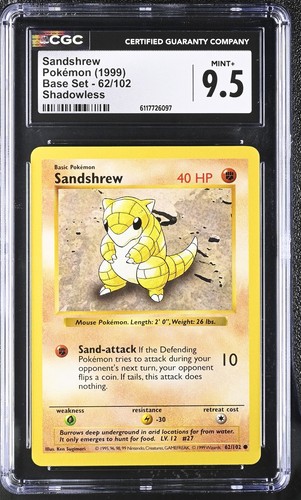 Sandshrew (Shadowless) graded CGC 9.5 for sale on eBay