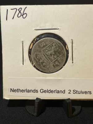 1786 Netherlands Gelderland 2 Stuivers Coin. Nice Coin-A-165