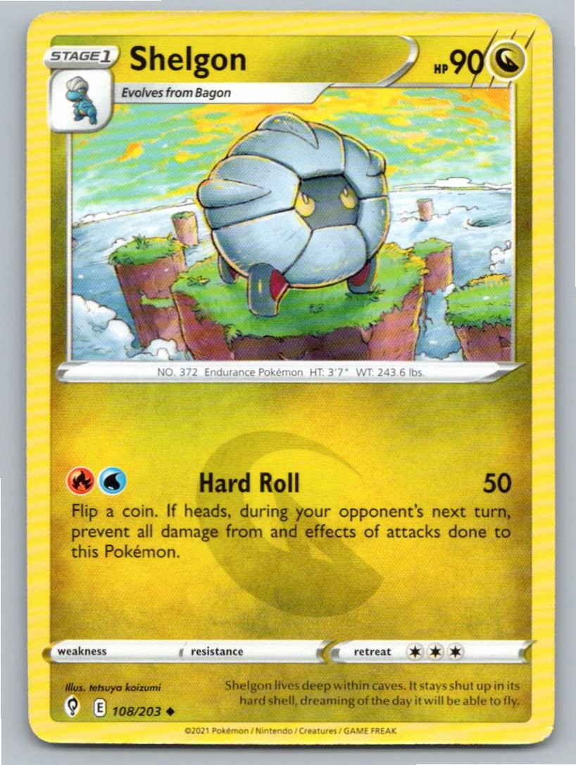 2021 POKEMON SHELGON EVOLVING SKIES 108/203 UC NM A61054 FREE S&H