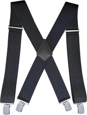 2Inch Men'S Heavy Duty Suspenders with Strong Clips Adjustable X-Back for Work J