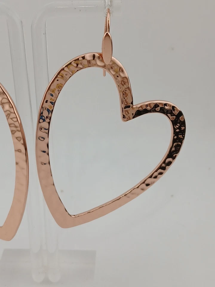 ROBERT LEE MORRIS бронза большой кованый открытый сердце дизайн подвеской крюк серьги - Изображение 4 из 4