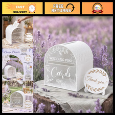 Large White Wooden Wedding Card Box - Rustic Reception Mailbox for Gifts Cards