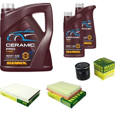 MANN Inspektionspaket 7L MANNOL Ceramic Pro 10W-40 für Opel Zafira A F75_ 1.8