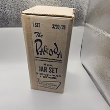 Anchor Hocking Pagoda 4 Piece Jar Set Vintage BOX ONLY