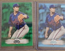 2025 Topps Stadium Club Kodai Senga Mets #144 Green Foil Parallel + Base 2-Card