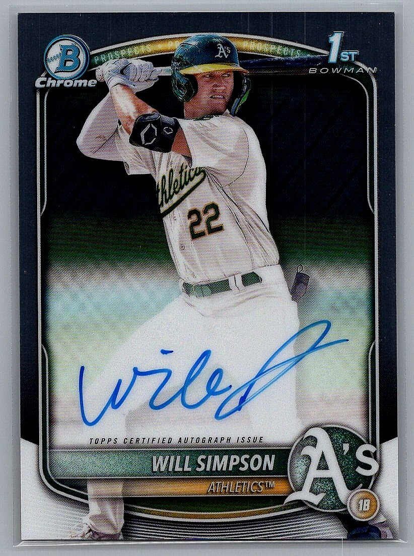 2025 Bowman Chrome 1st Bowman AUTO Will Simpson #CPA-WSI (RC) *
