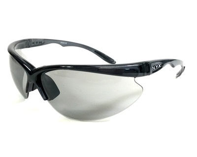 NYX Sunglasses CLASSIC COMPETITION Shiny Gray Wrap Frames with Light Gray Lenses