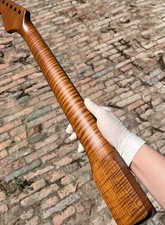 AAAA Ebony Jumbo Stainless steel 22fret Roasted flame maple guitar Neck 12in