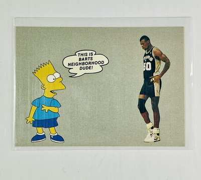 #ad 1990 Bart Knows Gray vintage rare oddball #NNO David Robinson Bart Simpson $2.25