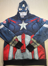 Captain America Hoodie Full Zip Sweat Jacket Officially Licensed Marvel Large